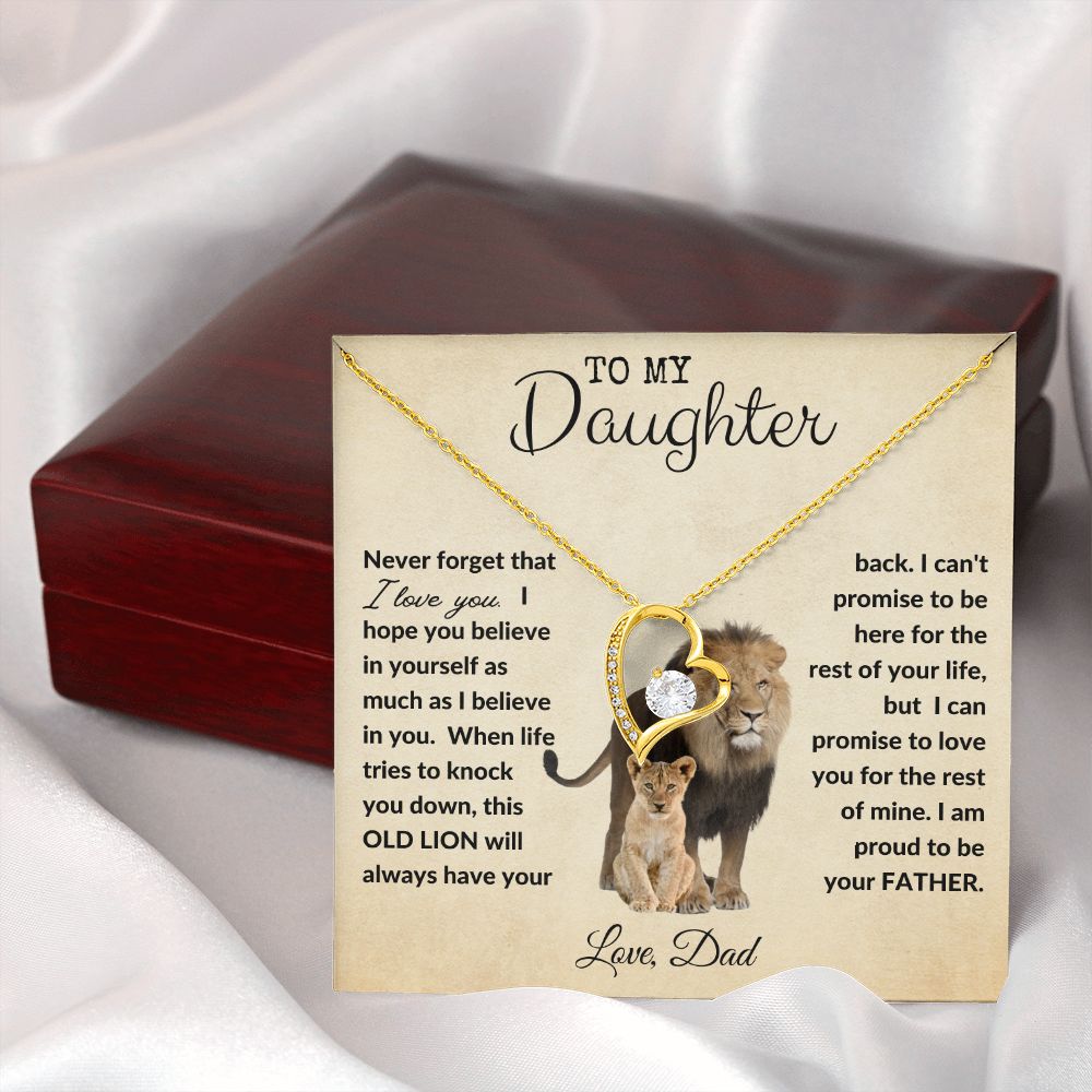 To My Daughter - Forever Love Necklace - Proud Lion - Love Dad