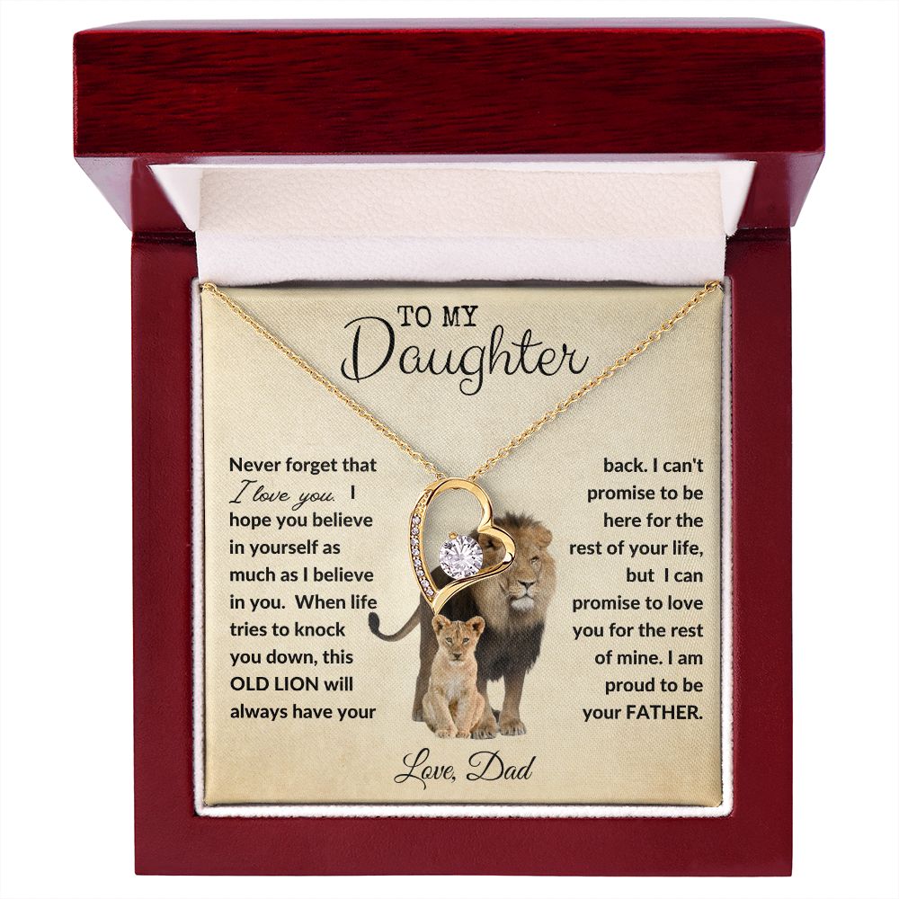 To My Daughter - Forever Love Necklace - Proud Lion - Love Dad