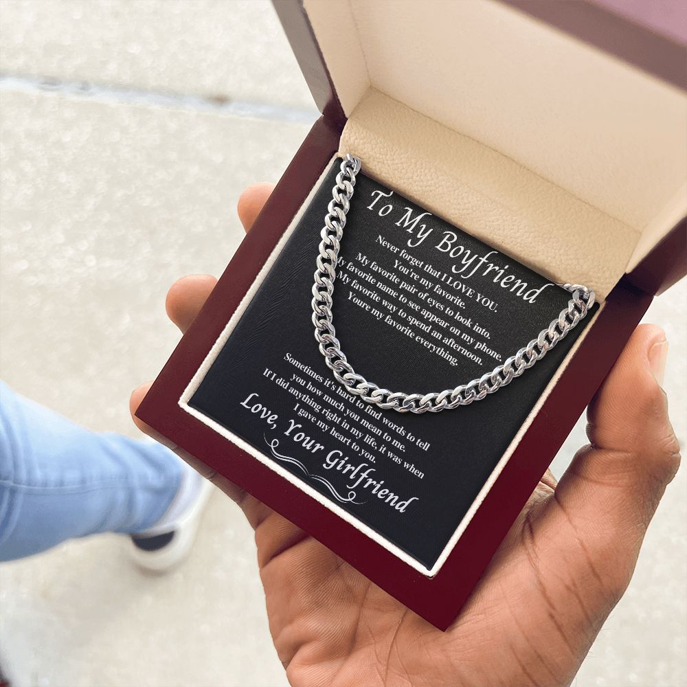 To My Boyfriend - You're My Favorite Person - Cuban Chain Necklace