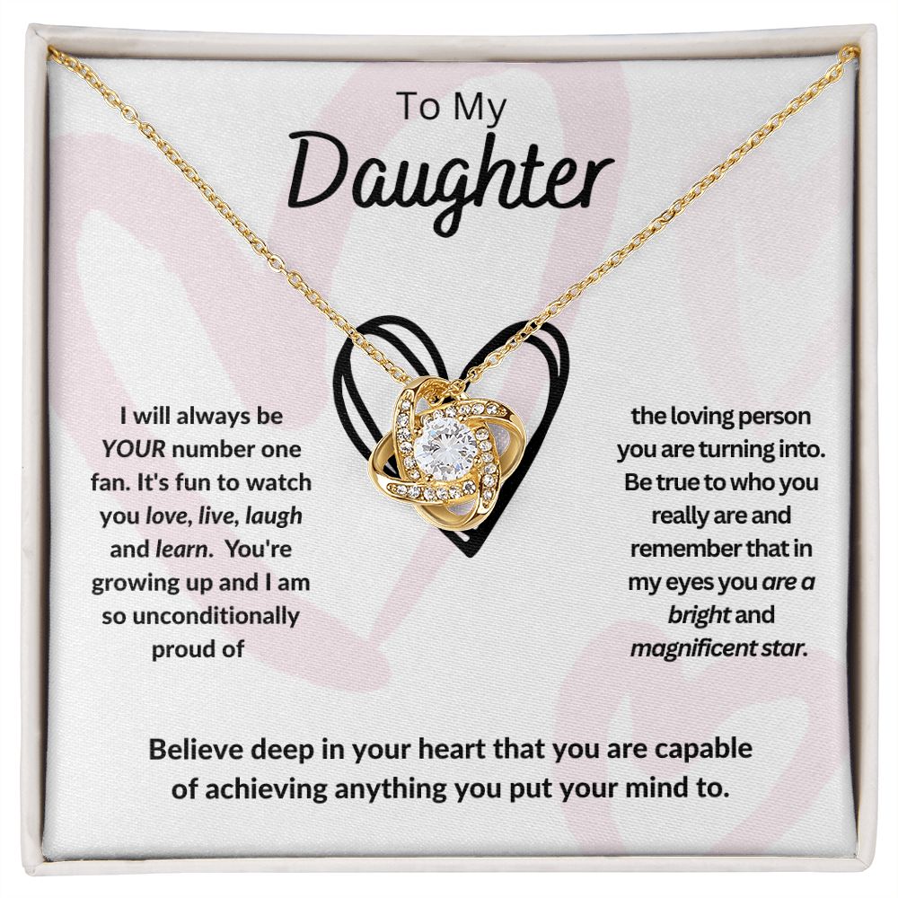 To My Daughter Love Knot Necklace - You Are So Capable of Anything