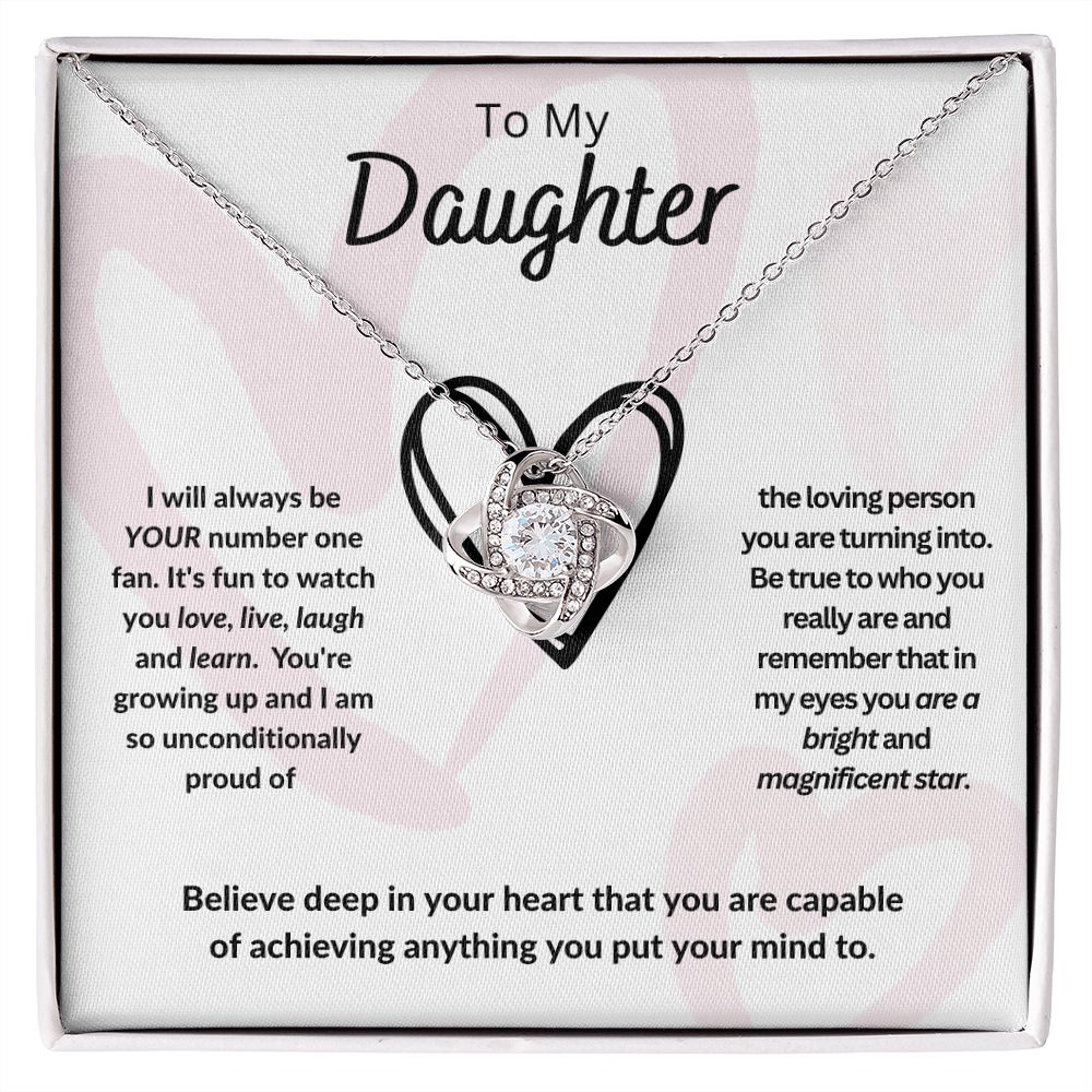 To My Daughter Love Knot Necklace - You Are So Capable of Anything