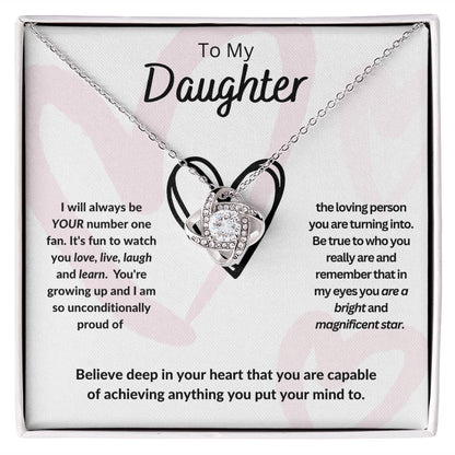 To My Daughter Love Knot Necklace - You Are So Capable of Anything
