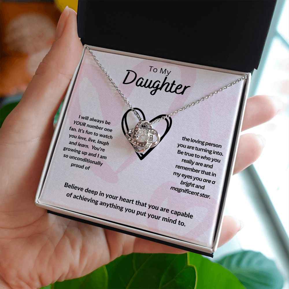 To My Daughter Love Knot Necklace - You Are So Capable of Anything