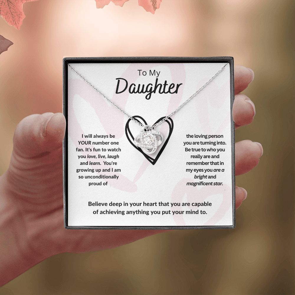 To My Daughter Love Knot Necklace - You Are So Capable of Anything