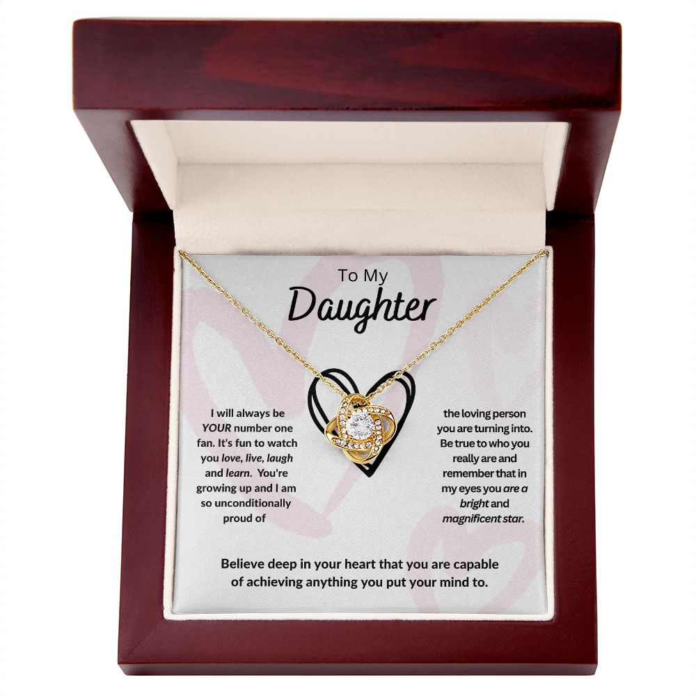 To My Daughter Love Knot Necklace - You Are So Capable of Anything