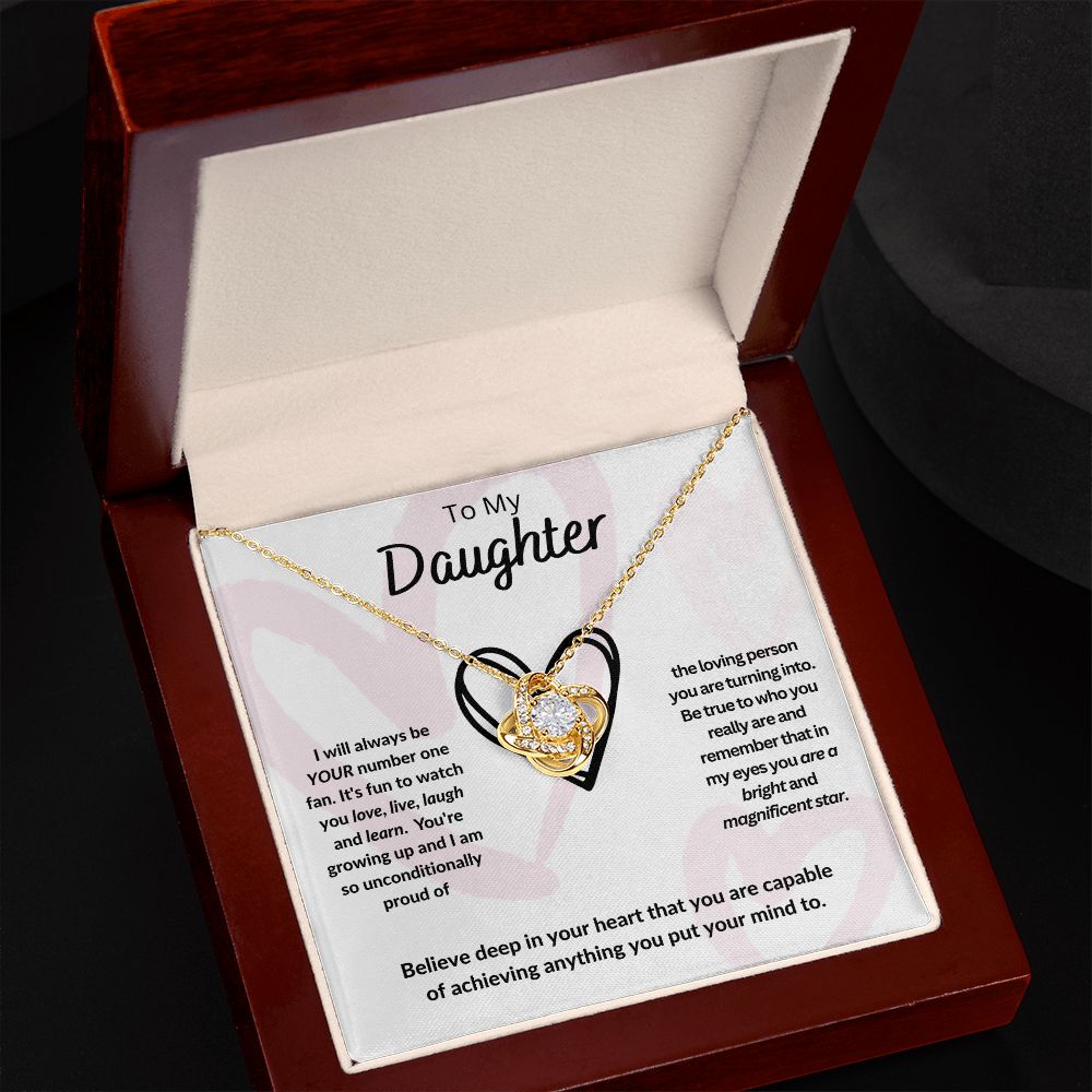 To My Daughter Love Knot Necklace - You Are So Capable of Anything