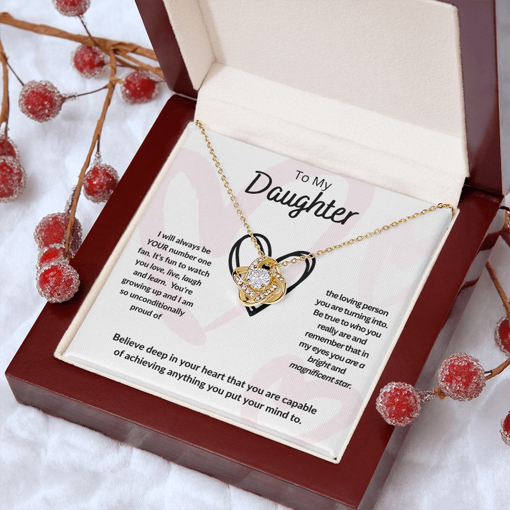 To My Daughter Love Knot Necklace - You Are So Capable of Anything