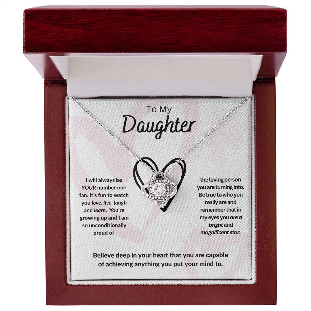 To My Daughter Love Knot Necklace - You Are So Capable of Anything