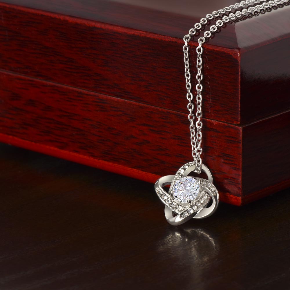 To My Daughter Love Knot Necklace - Always Believe In Yourself - Love Mom