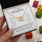 To My Daughter - Always In My Heart - Interlocking Hearts Necklace