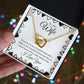 To My Wife - I Never Want to Live a Day Without You Interlocking Hearts Necklace