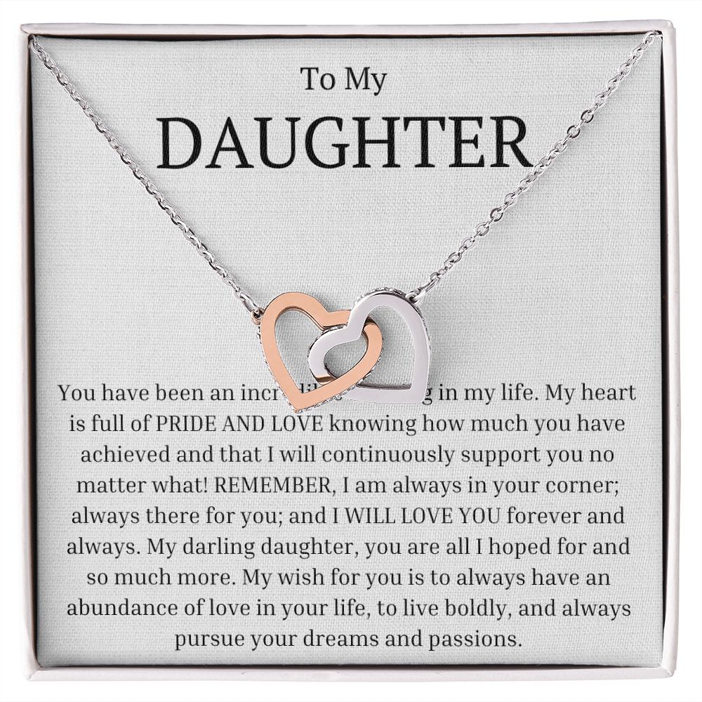 To My Daughter - You Are A Blessing In My Life Interlocking Necklace