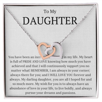 To My Daughter - You Are A Blessing In My Life Interlocking Necklace