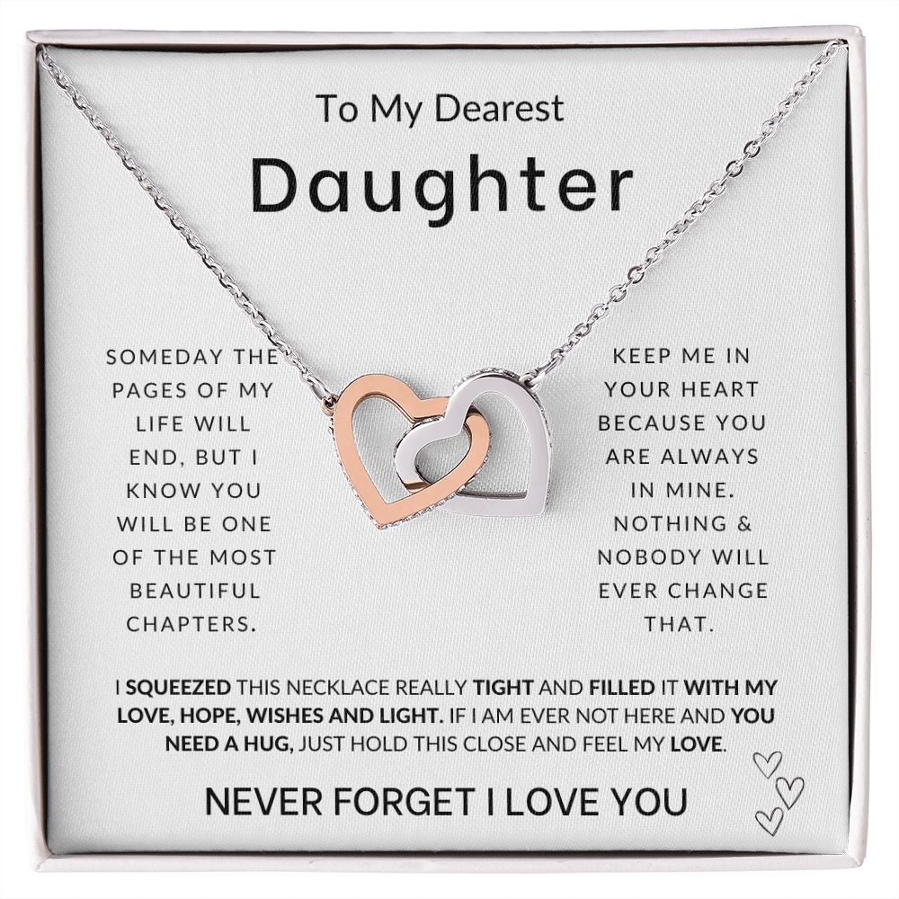 To My Daughter - Always In My Heart - Interlocking Hearts Necklace