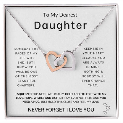 To My Daughter - Always In My Heart - Interlocking Hearts Necklace
