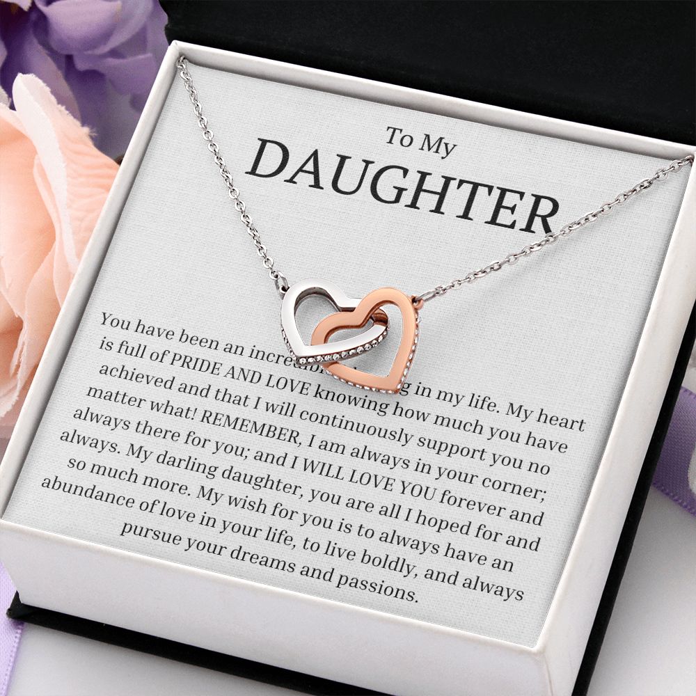 To My Daughter - You Are A Blessing In My Life Interlocking Necklace