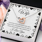To My Wife - I Never Want to Live a Day Without You Interlocking Hearts Necklace