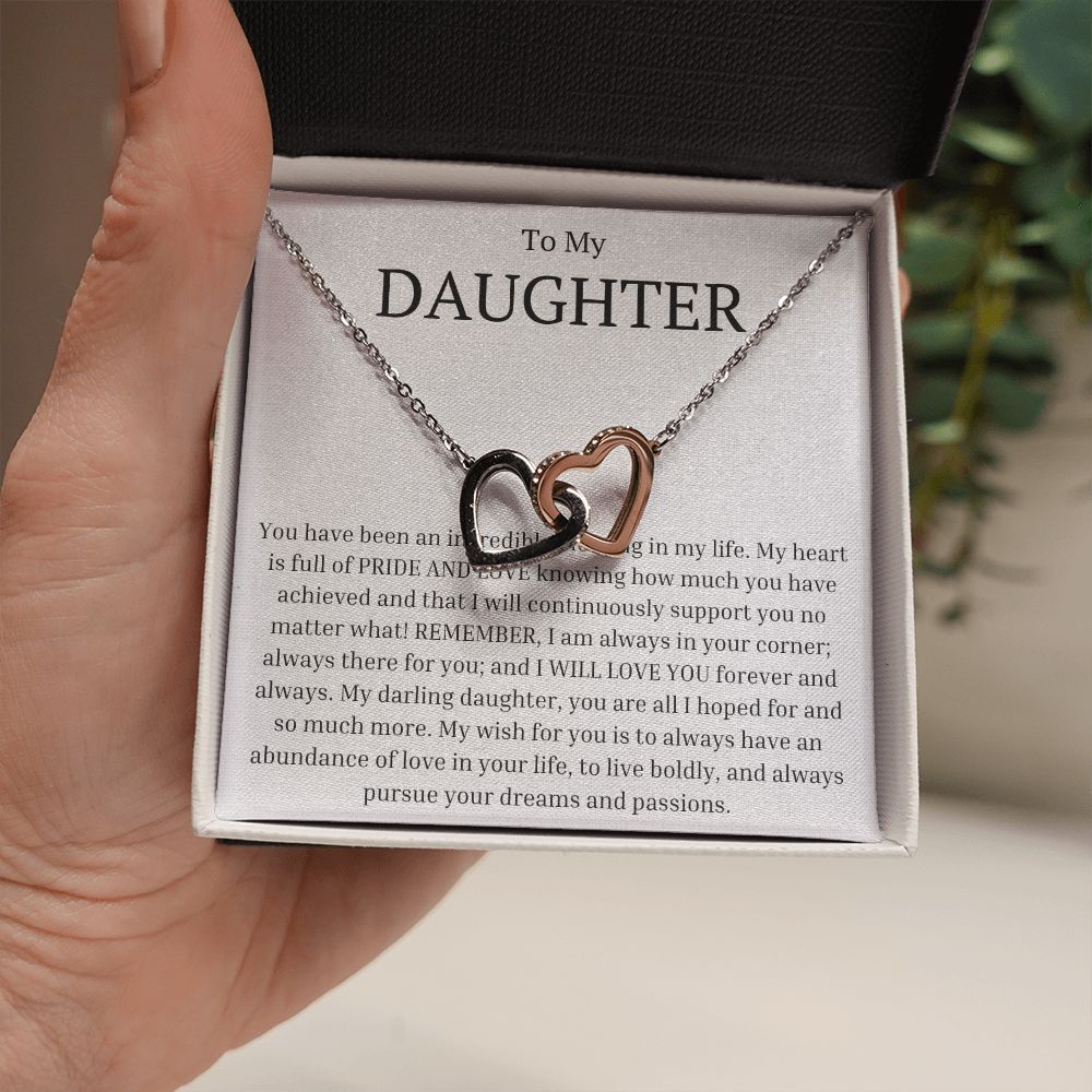 To My Daughter - You Are A Blessing In My Life Interlocking Necklace