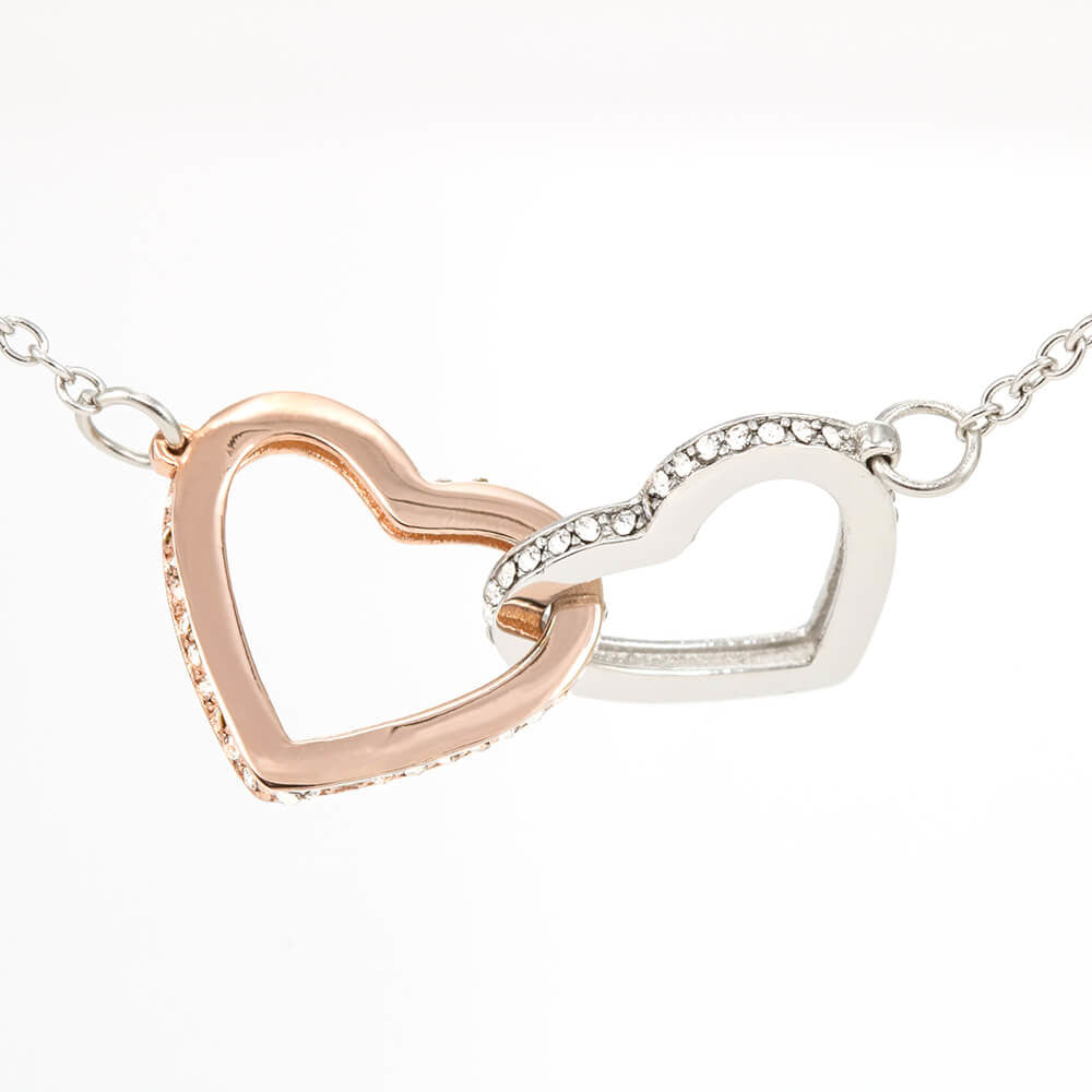 To My Wife - I Never Want to Live a Day Without You Interlocking Hearts Necklace