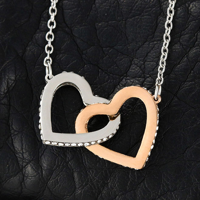 To My Granddaughter - Follow Your Heart Interlocking Hearts Necklace