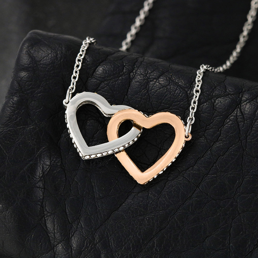 To My Granddaughter - A Bond That Cannot Be Undone Interlocking Hearts Necklace