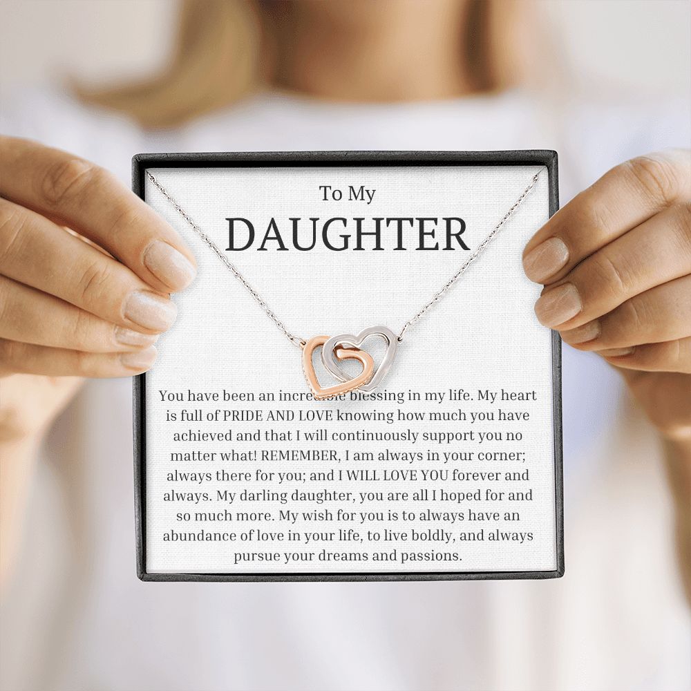 To My Daughter - You Are A Blessing In My Life Interlocking Necklace