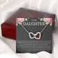 To My Daughter - You Are A Blessing Interlocking Hearts Necklace