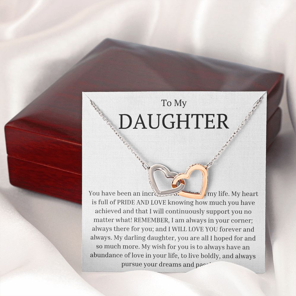 To My Daughter - You Are A Blessing In My Life Interlocking Necklace