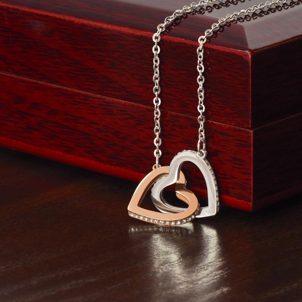 To My Granddaughter - A Bond That Cannot Be Undone Interlocking Hearts Necklace