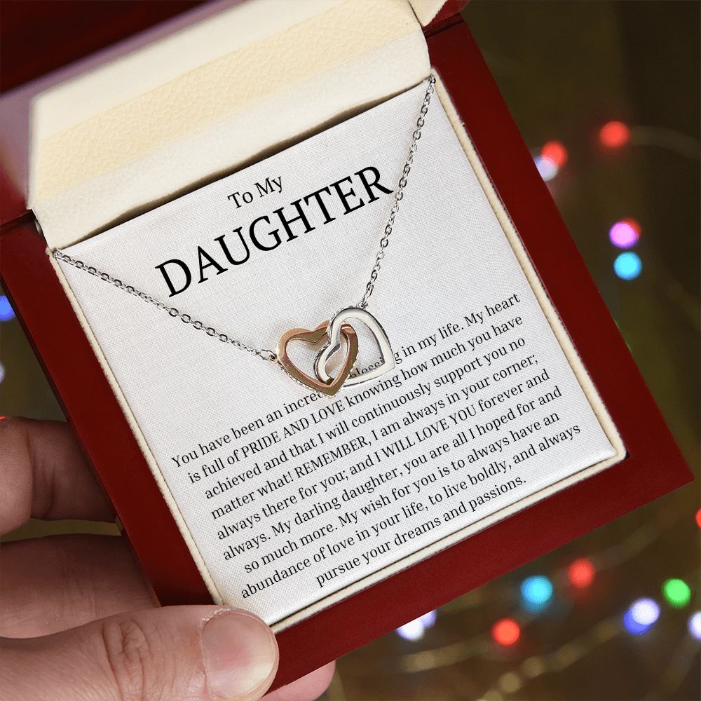 To My Daughter - You Are A Blessing In My Life Interlocking Necklace