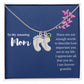 To Mom Engraved Baby Foot Birthstone Necklace - Choose How Many Feet Charms up to 4