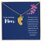 To Mom Engraved Baby Foot Birthstone Necklace - Choose How Many Feet Charms up to 4