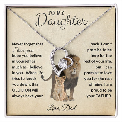 To My Daughter - Forever Love Necklace - Proud Lion - Love Dad