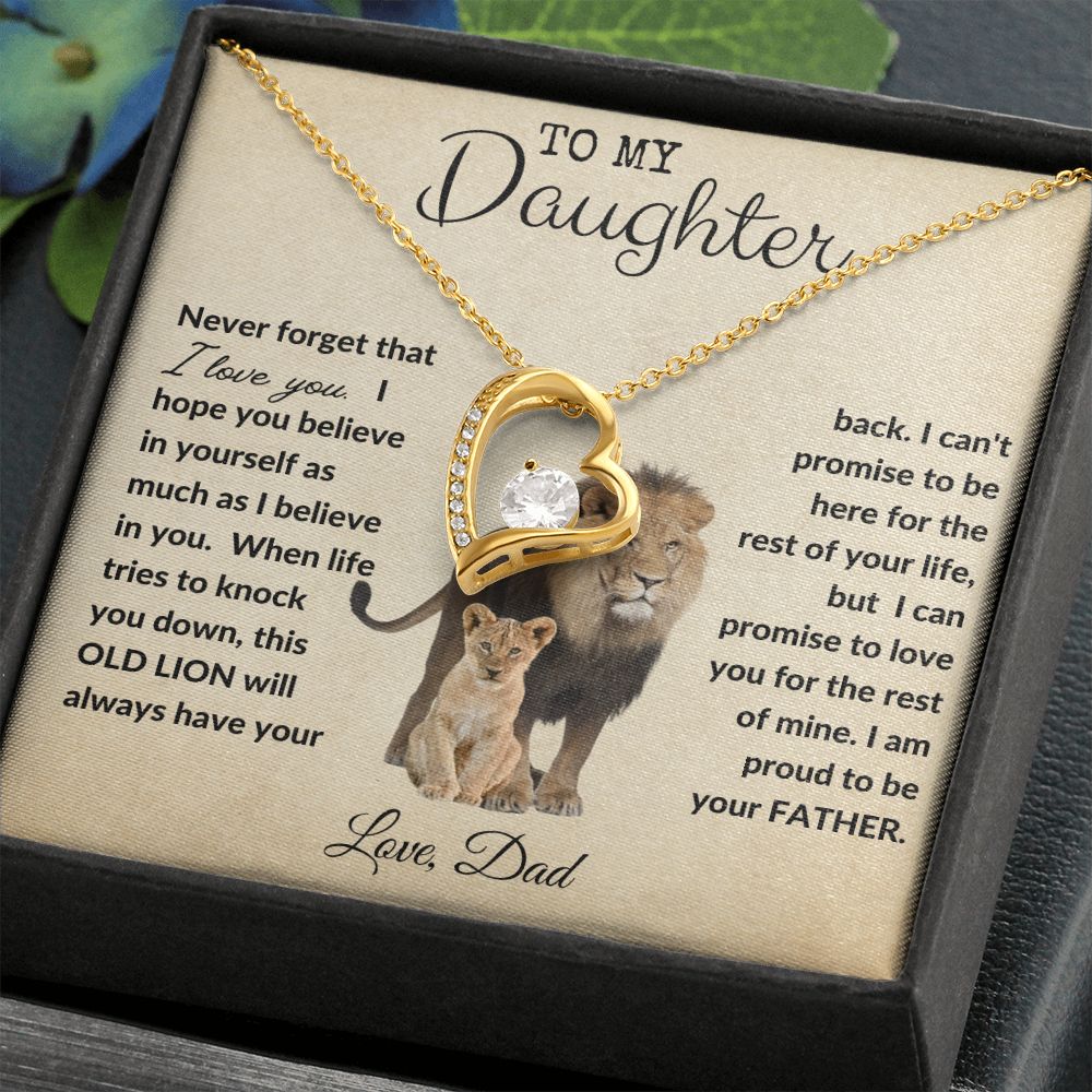 To My Daughter - Forever Love Necklace - Proud Lion - Love Dad